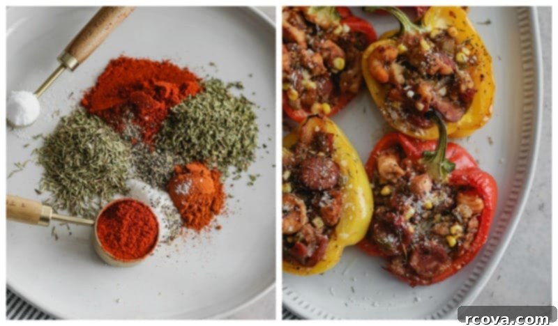 Savory Bell Peppers Filled with Gluten-Free Jambalaya 8 homemade cajun spice blend ingredients