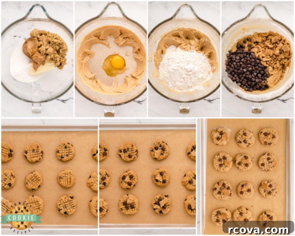 Ultimate Nutter Butter Chocolate Chip Peanut Butter Cookies 5 Step-by-step image showing how to crush Nutter Butter cookies for the recipe