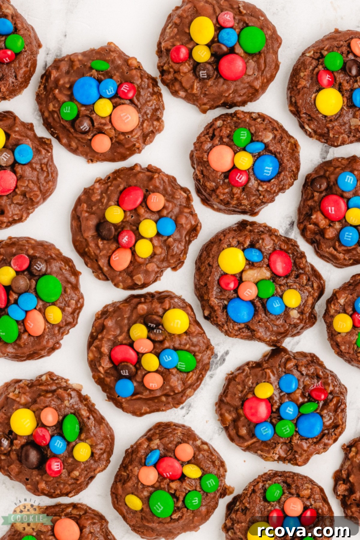 No-Bake M&M's Cookies 3 tray of M&M no bake cookies