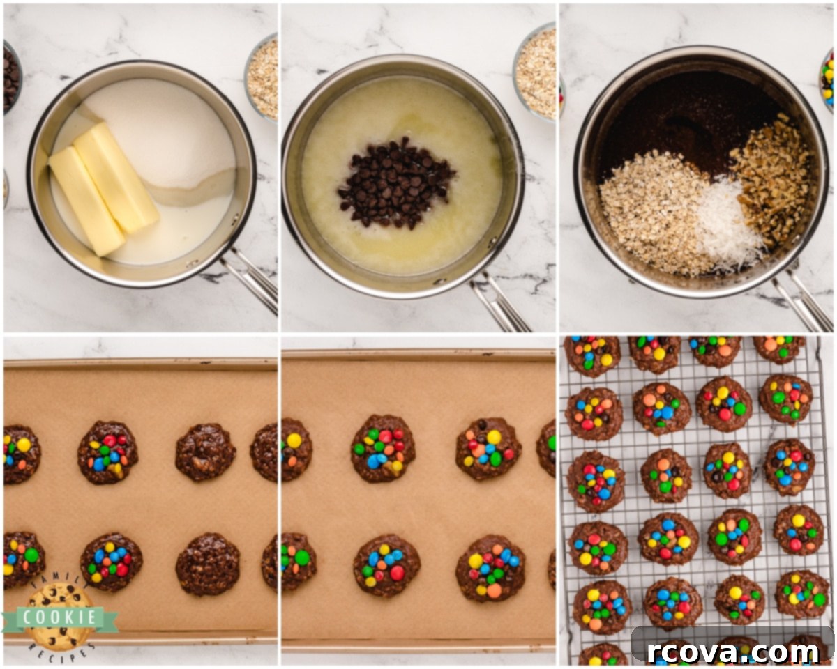 No-Bake M&M's Cookies 6 how to make no bake M&M cookies