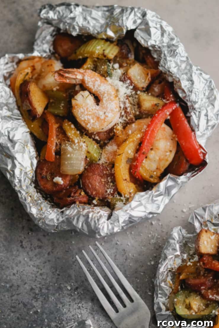 Quick and Easy Cajun Shrimp and Sausage Foil Packs 2 cajun shrimp and sausage foil packs