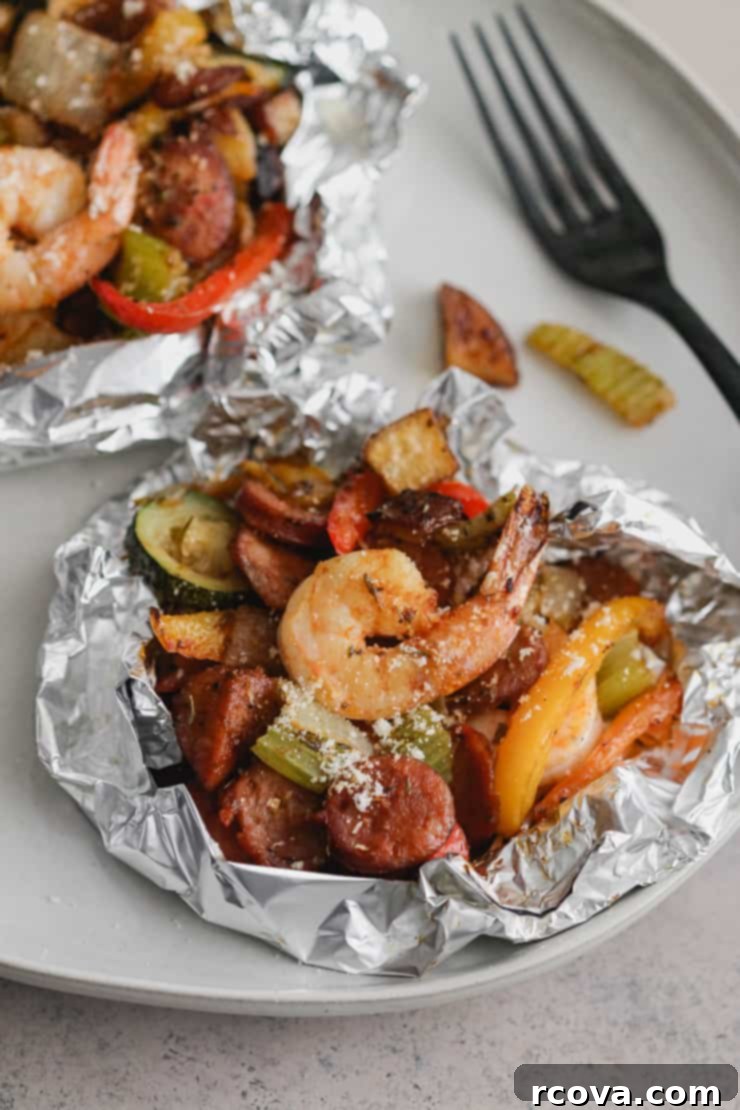 Quick and Easy Cajun Shrimp and Sausage Foil Packs 5 cajun shrimp and sausage foil packs