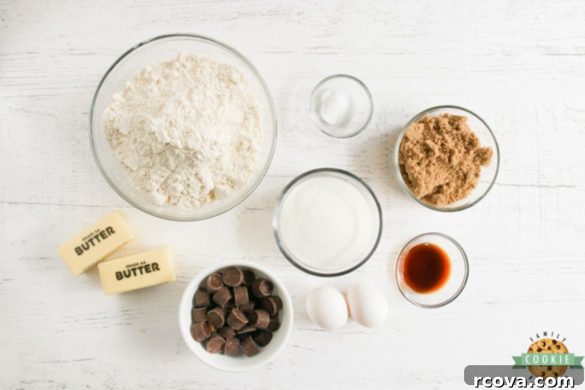 Caramel Lava Rolo Cookies 4 Ingredients for Stuffed Rolo Cookies laid out on a table