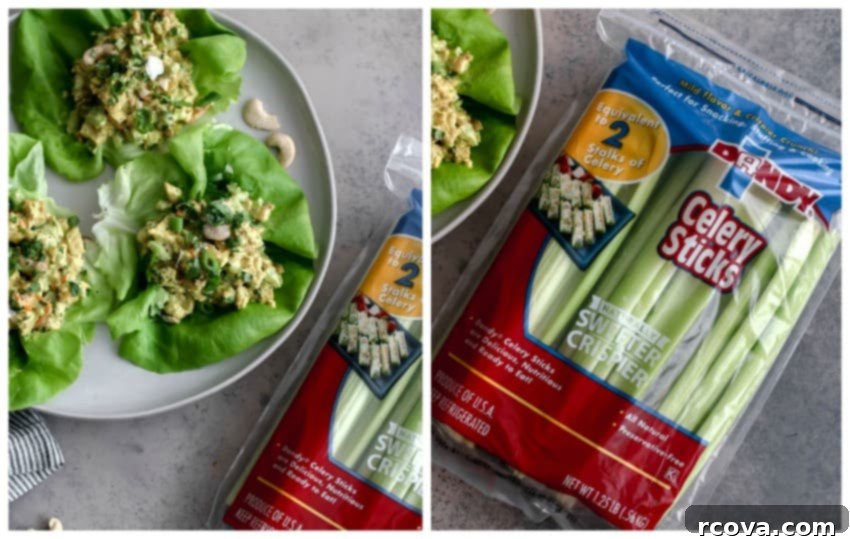 Fast and Flavorful Curried Chicken Salad 4 A bowl of curried chicken salad, perfectly mixed with golden raisins, cashews, and celery for a delightful texture, suitable for various diets