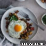 Crispy Skillet Corned Beef Hash 6 Whole30 Compliant Skillet Corned Beef Hash with a fried egg
