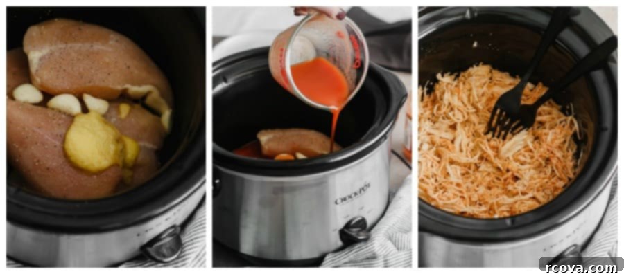 Whole30 Buffalo Chicken Loaded Sweet Potatoes 4 Crockpot Buffalo Chicken, perfect for meal prep