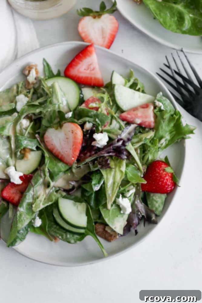 Easter Feast: Dozens of Delightful Recipes 5 Fresh strawberry spring mix salad with goat cheese, a vibrant side dish for Easter.
