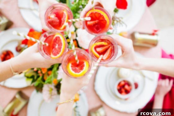 Easter Feast: Dozens of Delightful Recipes 6 Sparkling Grapefruit Sangria, a refreshing Easter cocktail recipe.