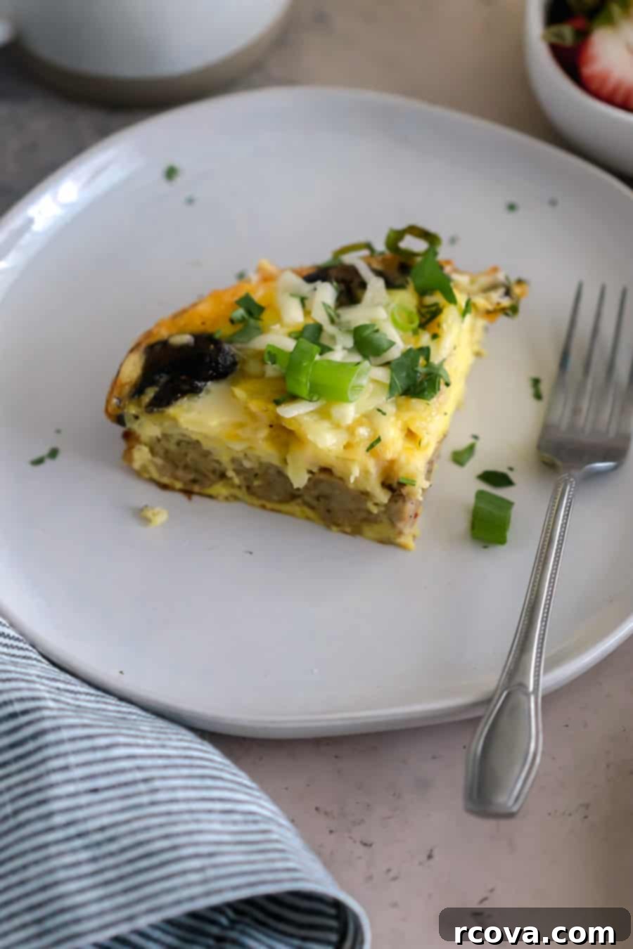Golden Cheesy Sausage Mushroom Bake 4 Cheesy Sausage and Mushroom Breakfast Casserole with golden top