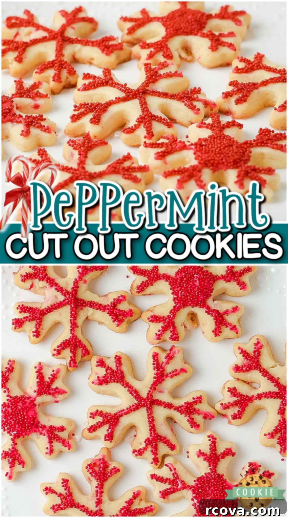 Peppermint Holiday Cookie Designs 16 Peppermint Cutout cookies made with classic ingredients + crushed candy canes and a simple vanilla glaze! Buttery, festive cut out sugar cookies perfect for Christmas!