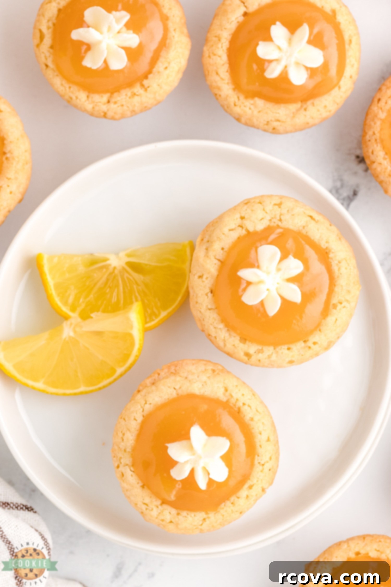 Zesty Lemon Curd Cookies 3 lemon curd cookie cups elegantly arranged on a serving plate