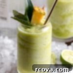 Pineapple Celery Frosty Mojito 7 Pineapple-Celery Frozen Mojito