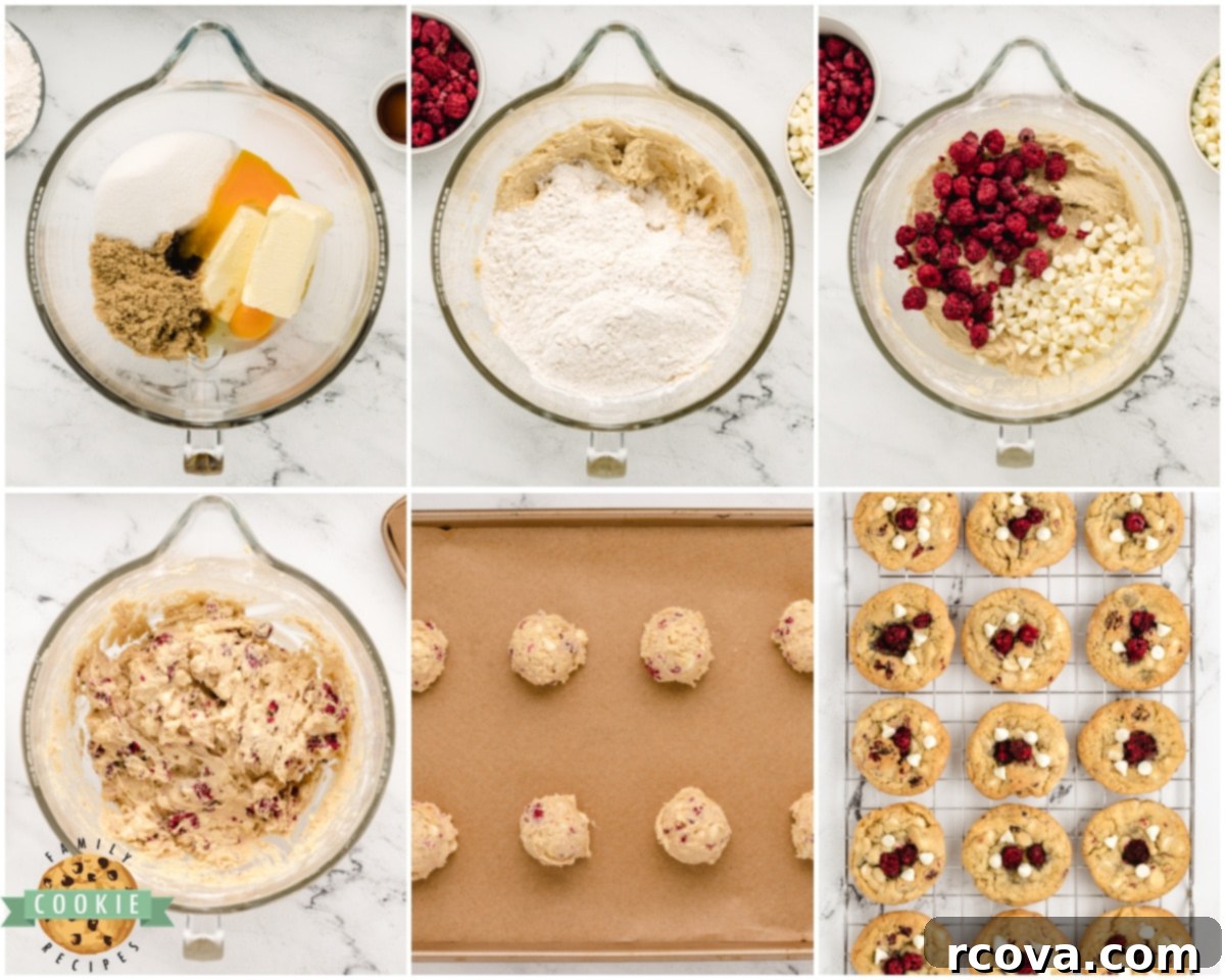 Decadent Raspberry White Chocolate Cookies 5 how to make raspberry white chocolate cookies