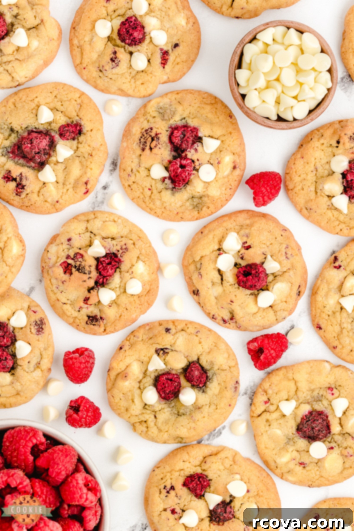 Decadent Raspberry White Chocolate Cookies 9 tray of raspberry white chocolate cookies