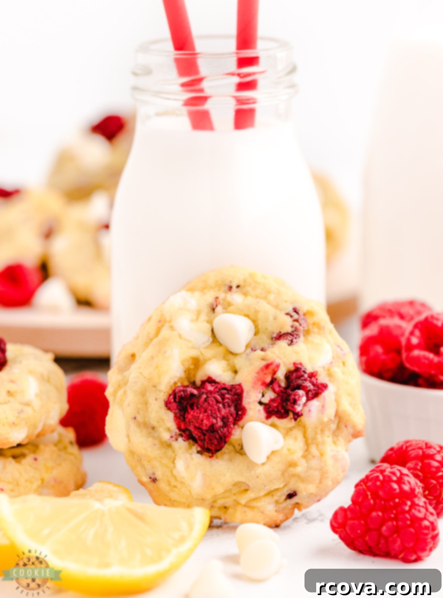 Zesty Lemon Raspberry Cookies 3 lemon raspberry cookies with pudding mix