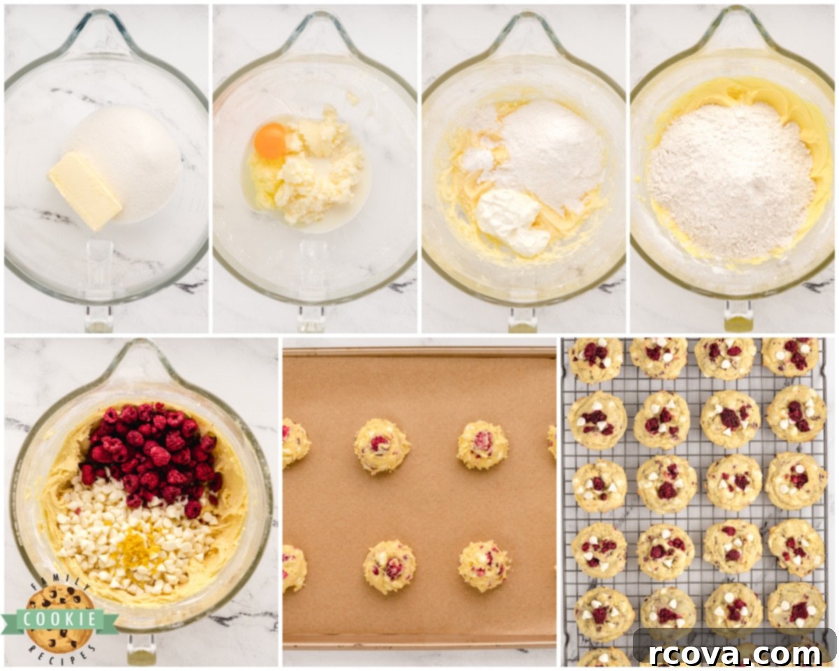 Zesty Lemon Raspberry Cookies 4 how to make lemon raspberry white chocolate cookies