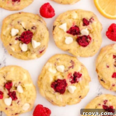 Zesty Lemon Raspberry Cookies 6 lemon raspberry cookies with white chocolate chips