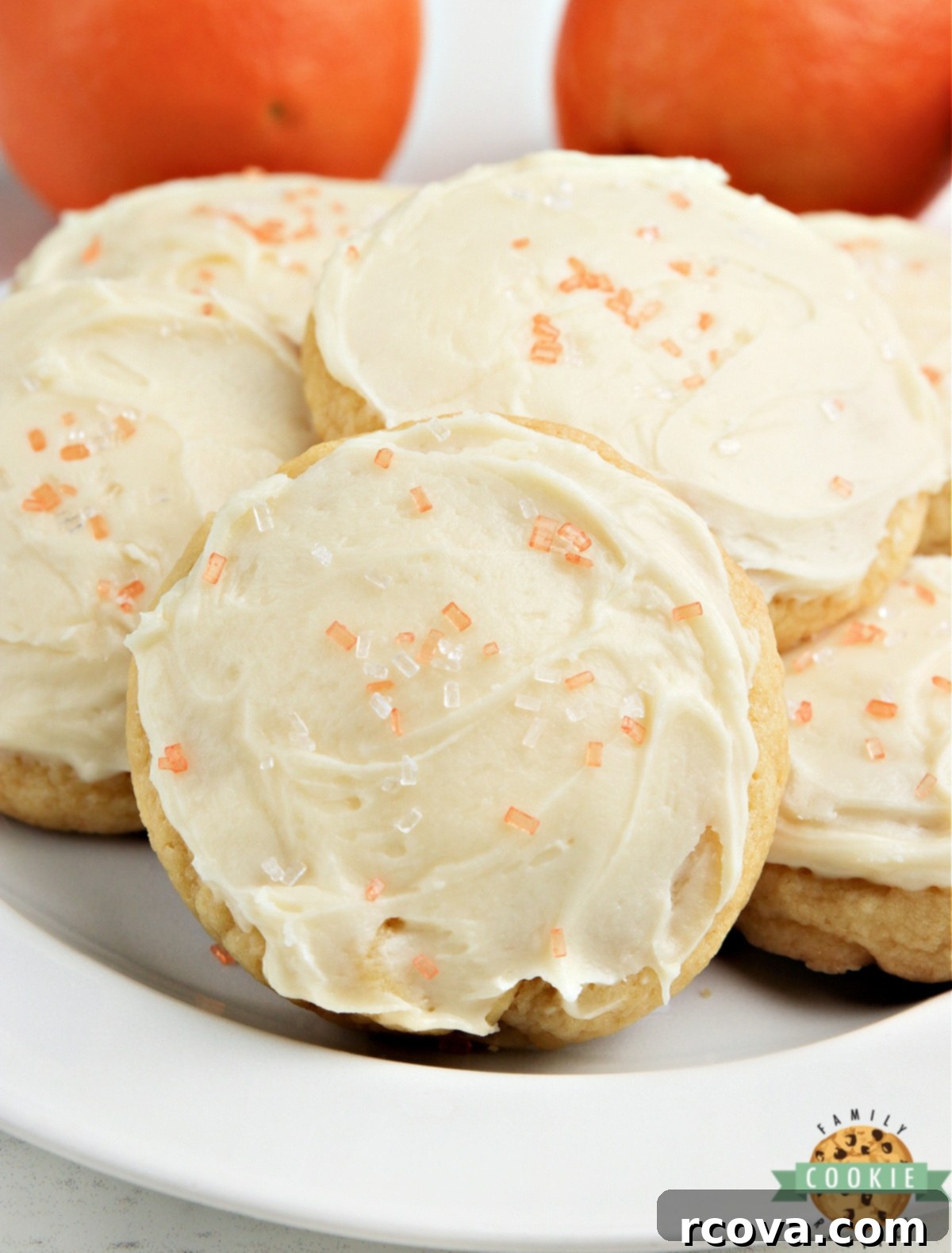 Zesty Orange Frosted Cookies 8 Cookies made with orange juice