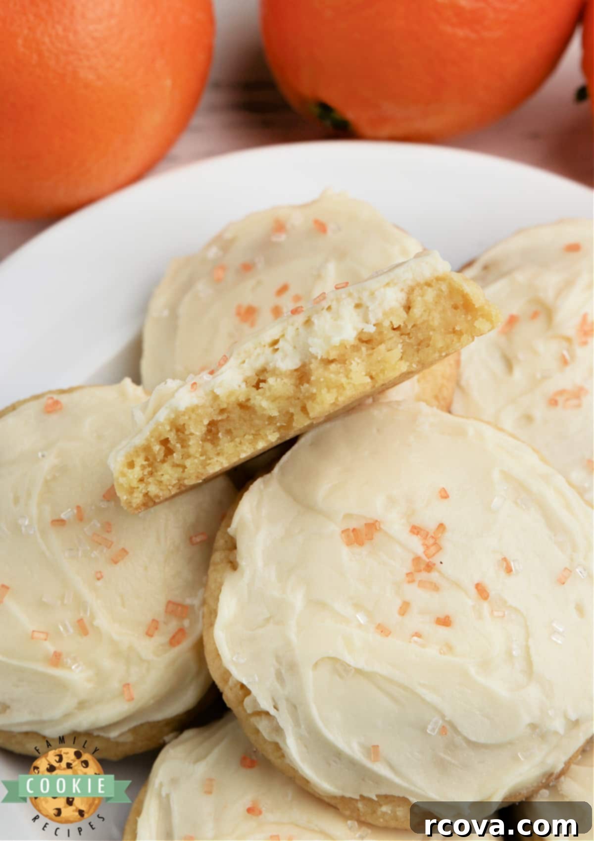Zesty Orange Frosted Cookies 9 Frosted Orange Juice Cookies made with orange juice concentrate in both the cookies and the frosting! Simple orange cookie recipe packed with orange flavor!