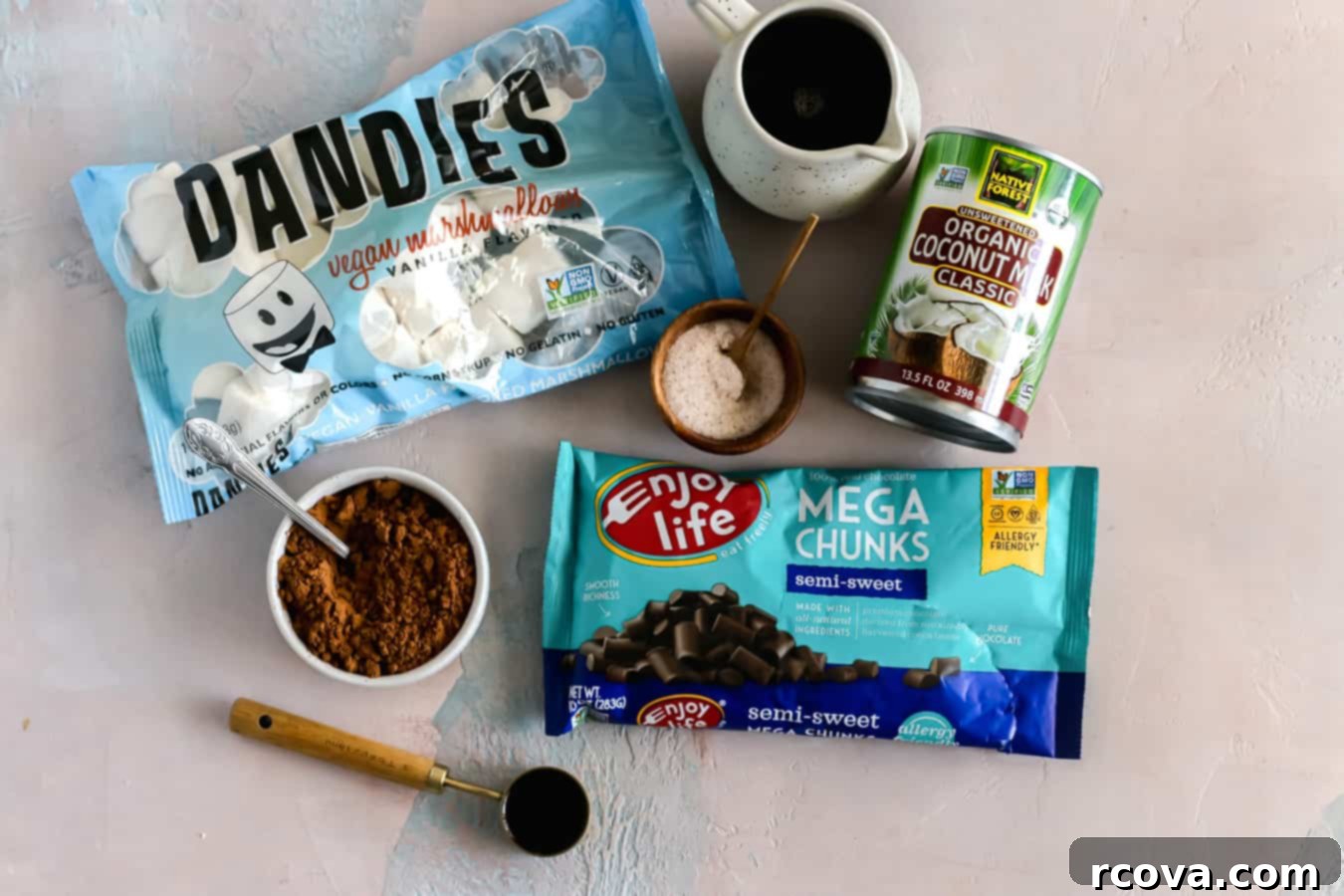S'mores Pie 3 S'mores pie ingredients laid out on a counter