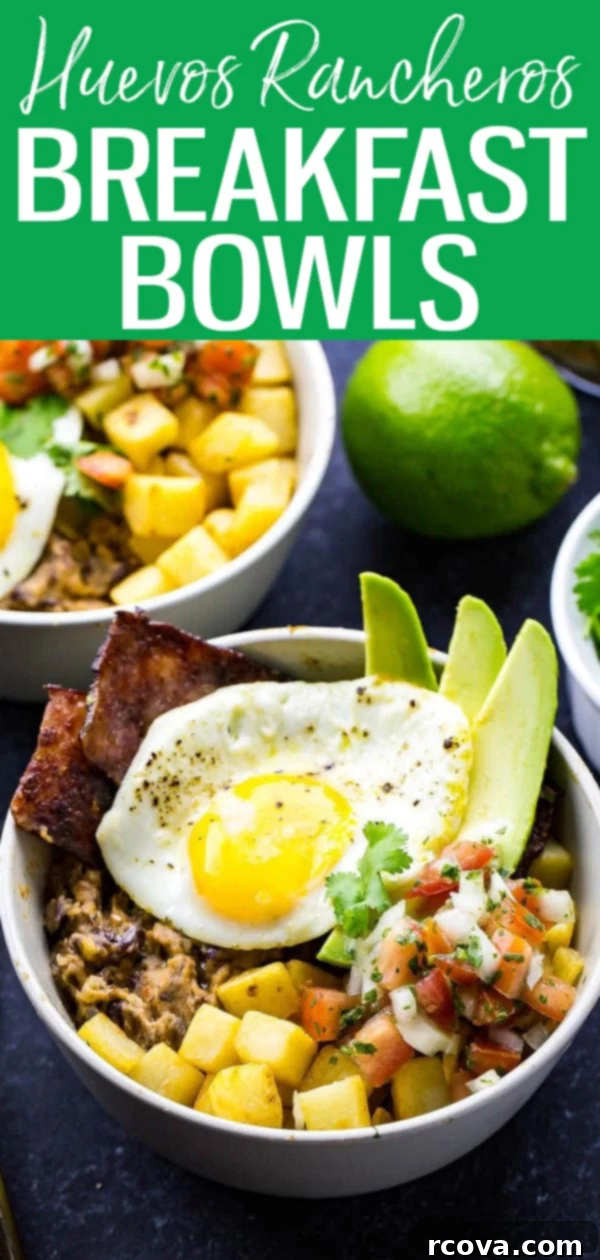 Ranchero Yumurta Kaseleri 10 Delicious and healthy Huevos Rancheros Breakfast Bowls, perfect for meal prepping a nutritious brunch or quick breakfast.