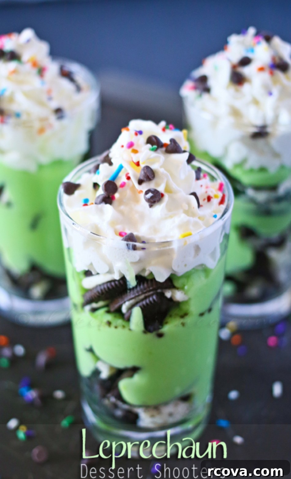 30 Festive Green Recipes for St Patricks Day 27 Leprechaun Dessert Shooters via Taste of the Frontier
