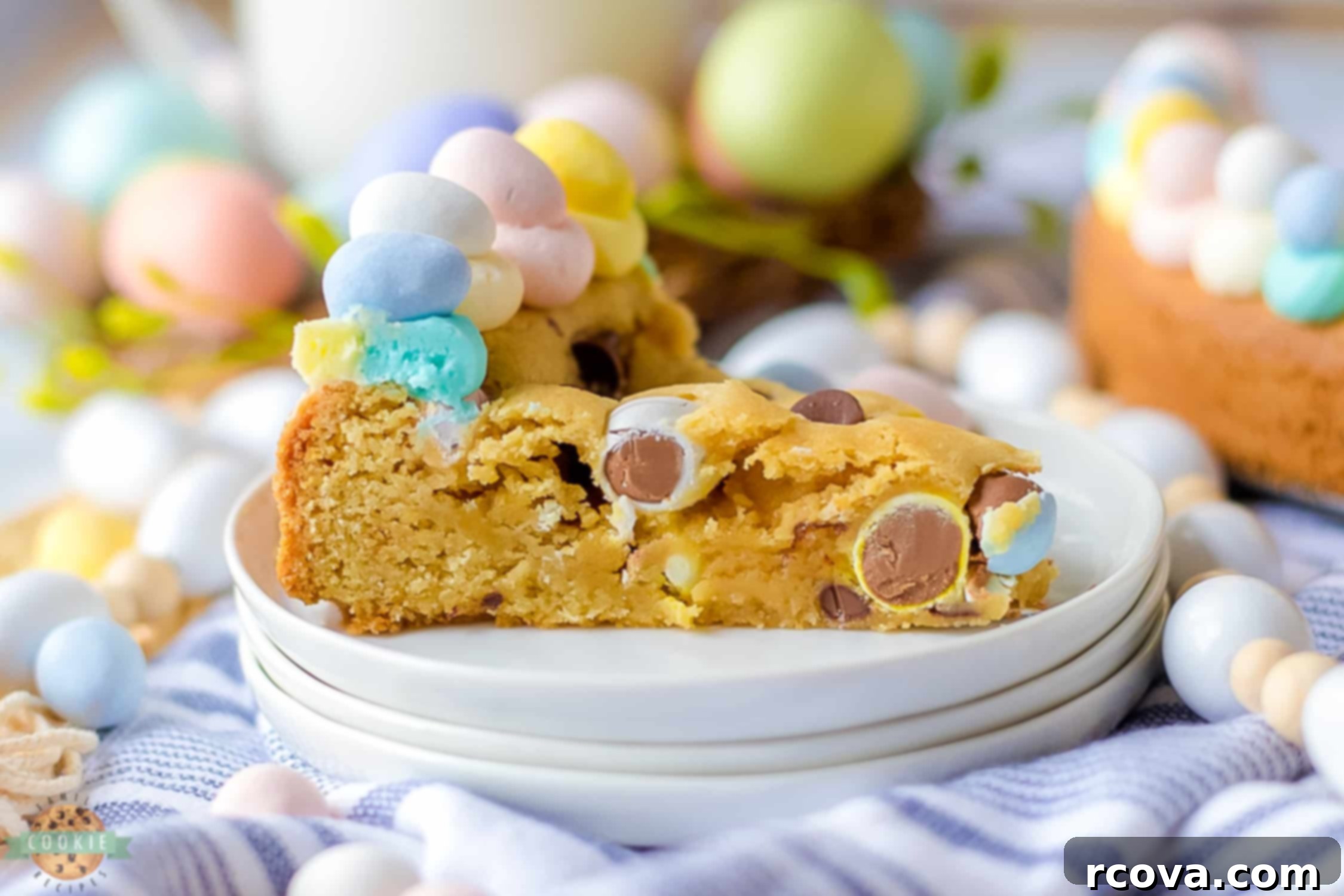 Festive Easter Cookie Cake 4 Easter cookie cake with Cadbury mini eggs