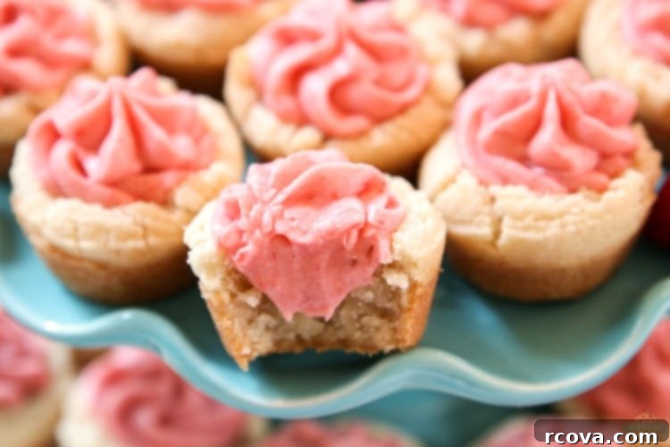 Strawberry Cookie Cup Delights 3 Tasty strawberry frosting cookies