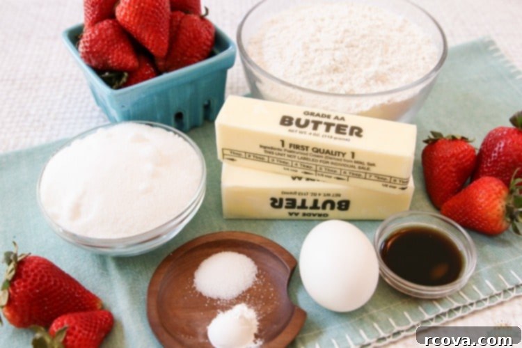 Strawberry Cookie Cup Delights 4 strawberry cookie cups ingredients