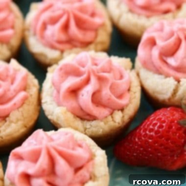 Strawberry Cookie Cup Delights 10 Fresh Strawberry Cookie Cups with homemade buttercream frosting