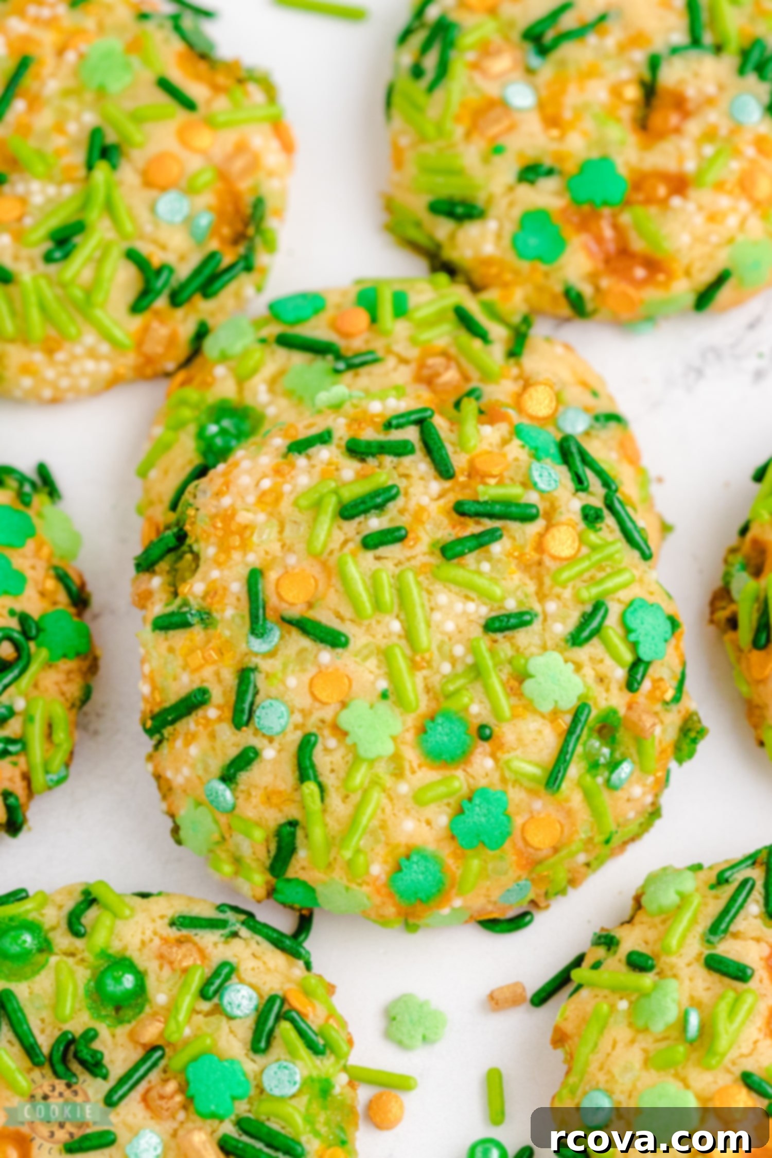 Lucky St. Patrick's Sprinkle Cookies 8 green sprinkle pudding cookies perfect for St. Patrick's day celebrations
