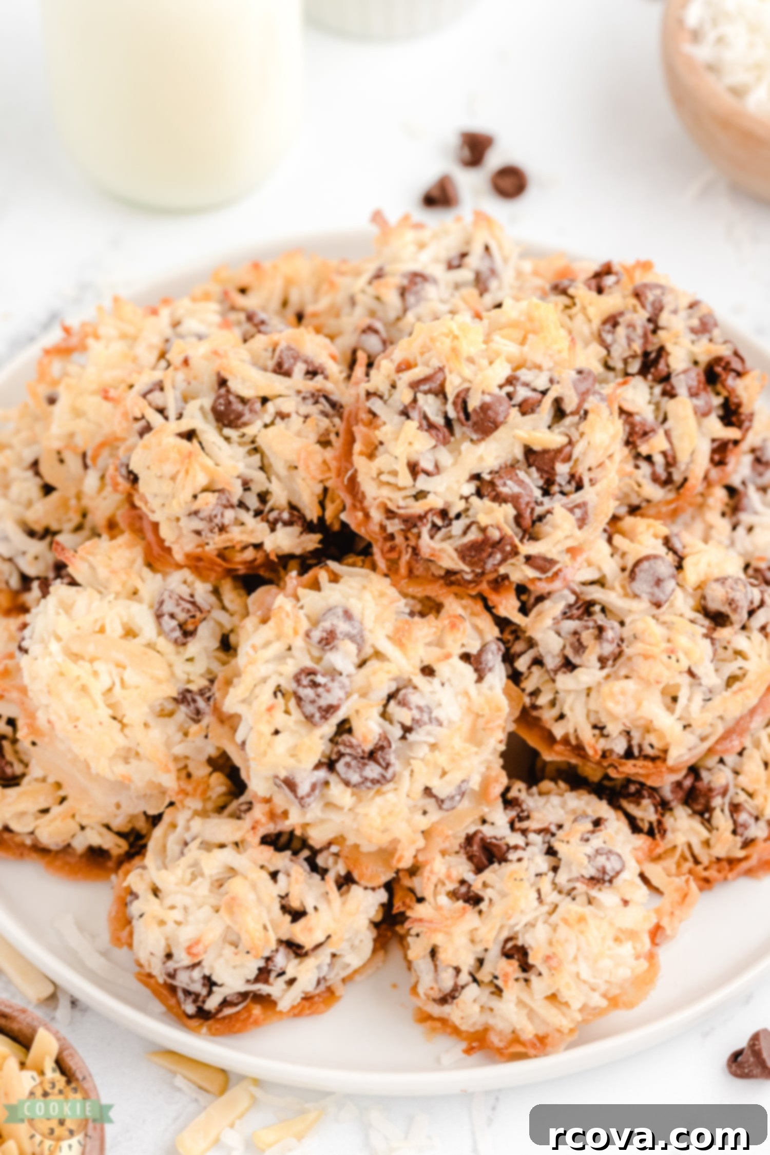 Coconut Almond Bliss Cookies 3 plateful of almond joy cookies