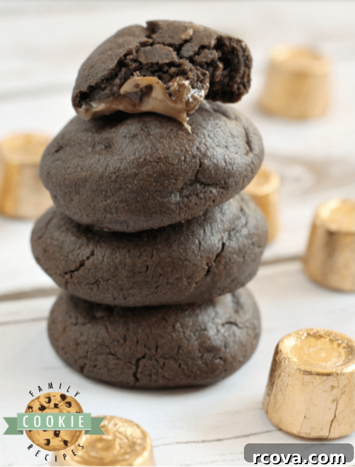Decadent Candy Bar Cookies 11 Easy Chocolate Caramel Cake Mix Cookies with Rolo candy centers