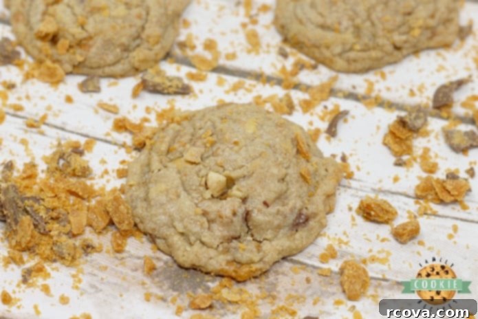 Decadent Candy Bar Cookies 12 Soft and chewy Butterfinger Peanut Butter Cookies with crunchy candy bar chunks