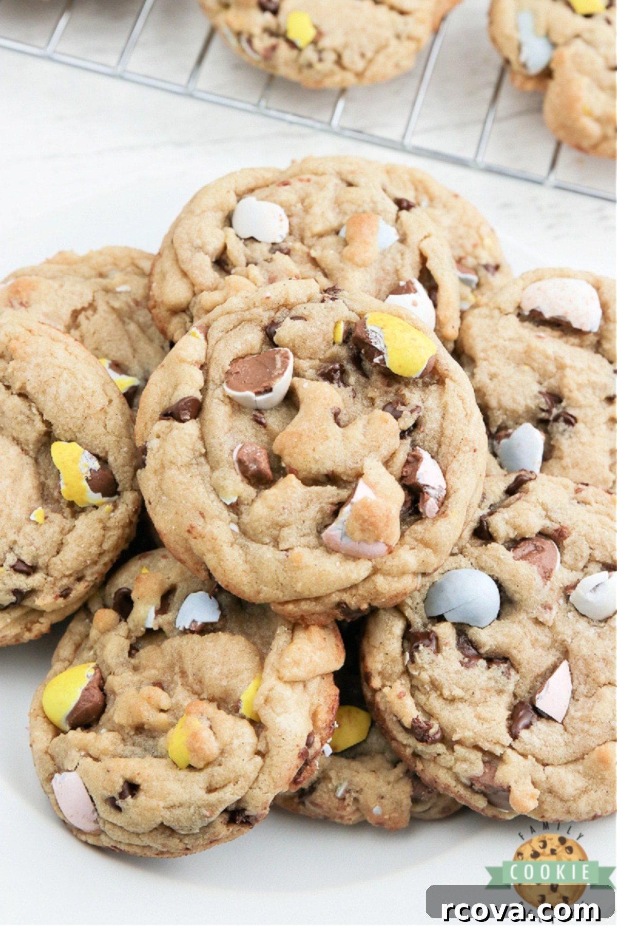 Decadent Candy Bar Cookies 5 Soft and chewy Cadbury Mini Egg Cookies with chocolate chips and crushed mini eggs