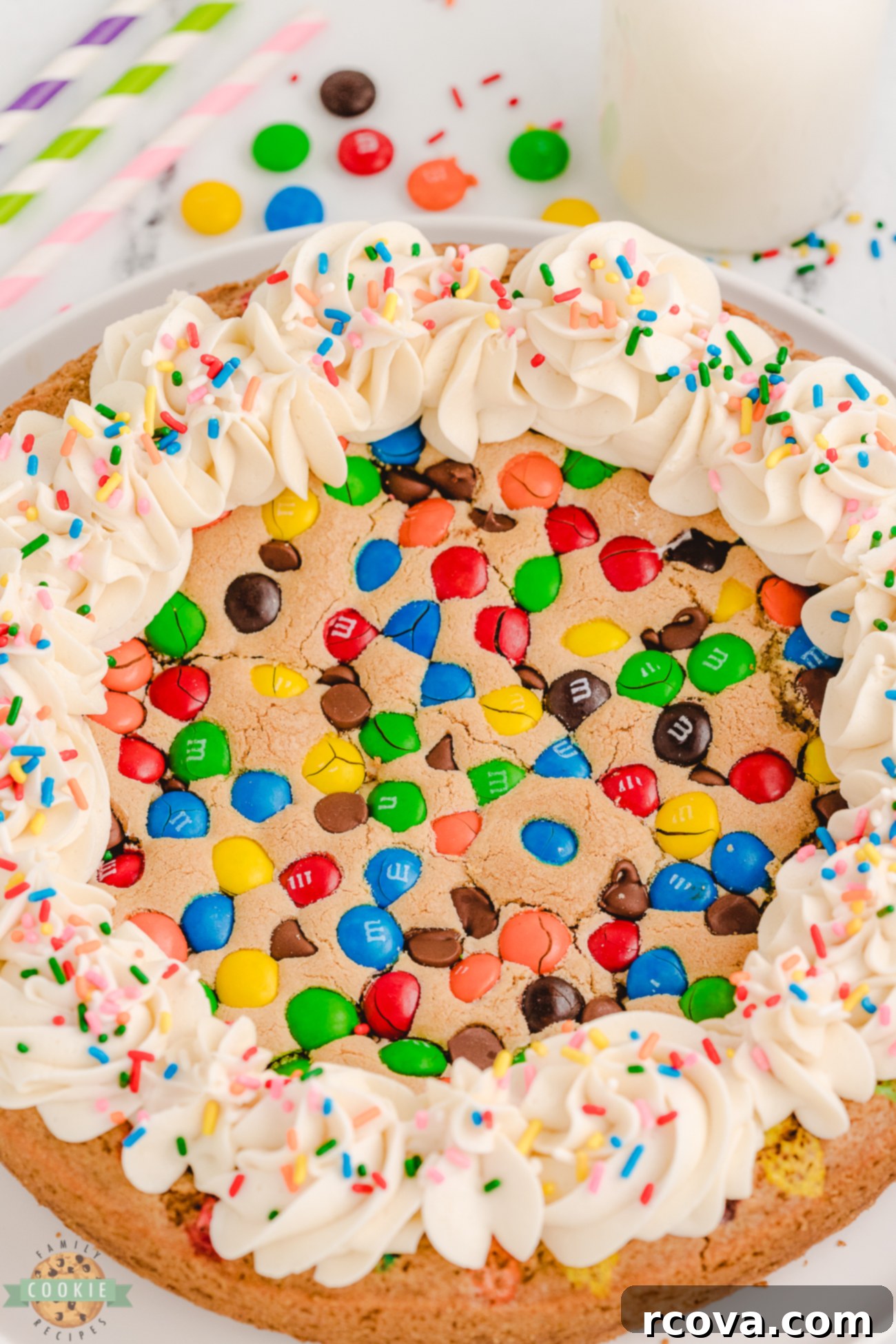 Ultimate Birthday Cookie Cake 7 whole birthday cookie cake with frosting and sprinkles