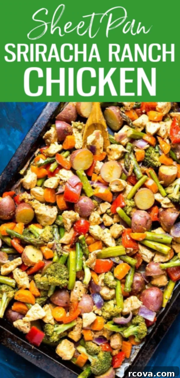 One-Pan Sriracha Ranch Chicken 10 Sriracha Ranch Sheet Pan Chicken: a fast, flavorful, and healthy dinner.