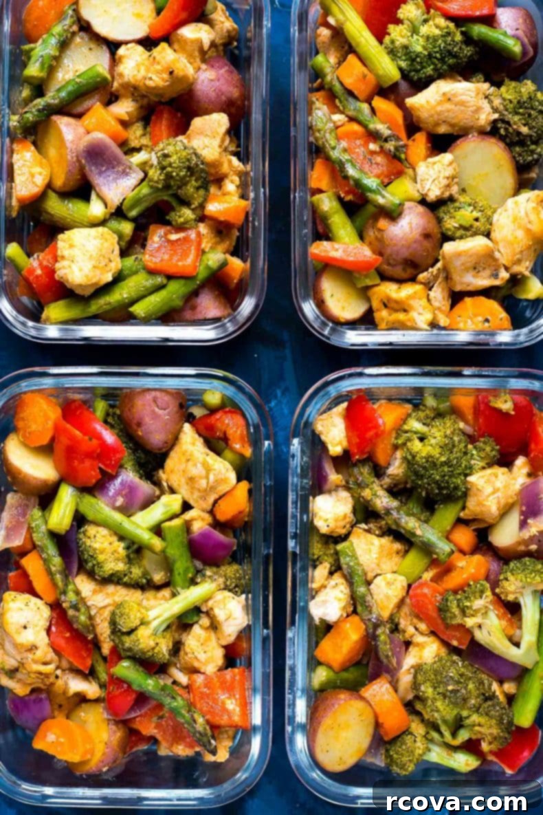 One-Pan Sriracha Ranch Chicken 4 Cooked Sriracha Ranch Sheet Pan Chicken, perfectly golden with tender roasted vegetables, straight from the oven.