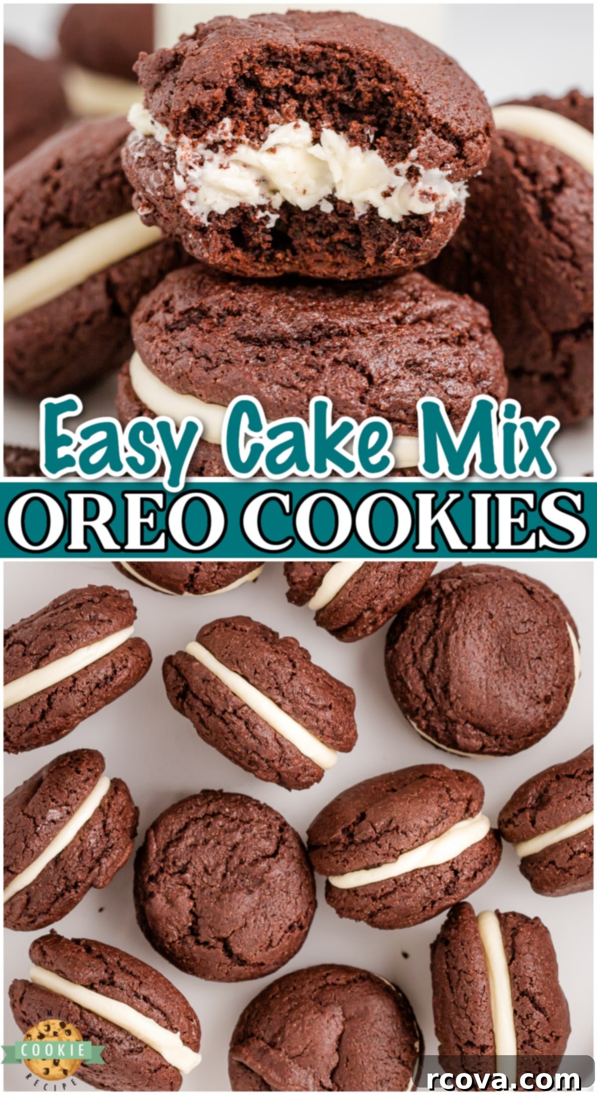 DIY Oreos: So Simple, So Sweet 12 Full plate of Easy Homemade Oreo Cookies made with a chocolate cake mix and cream cheese frosting