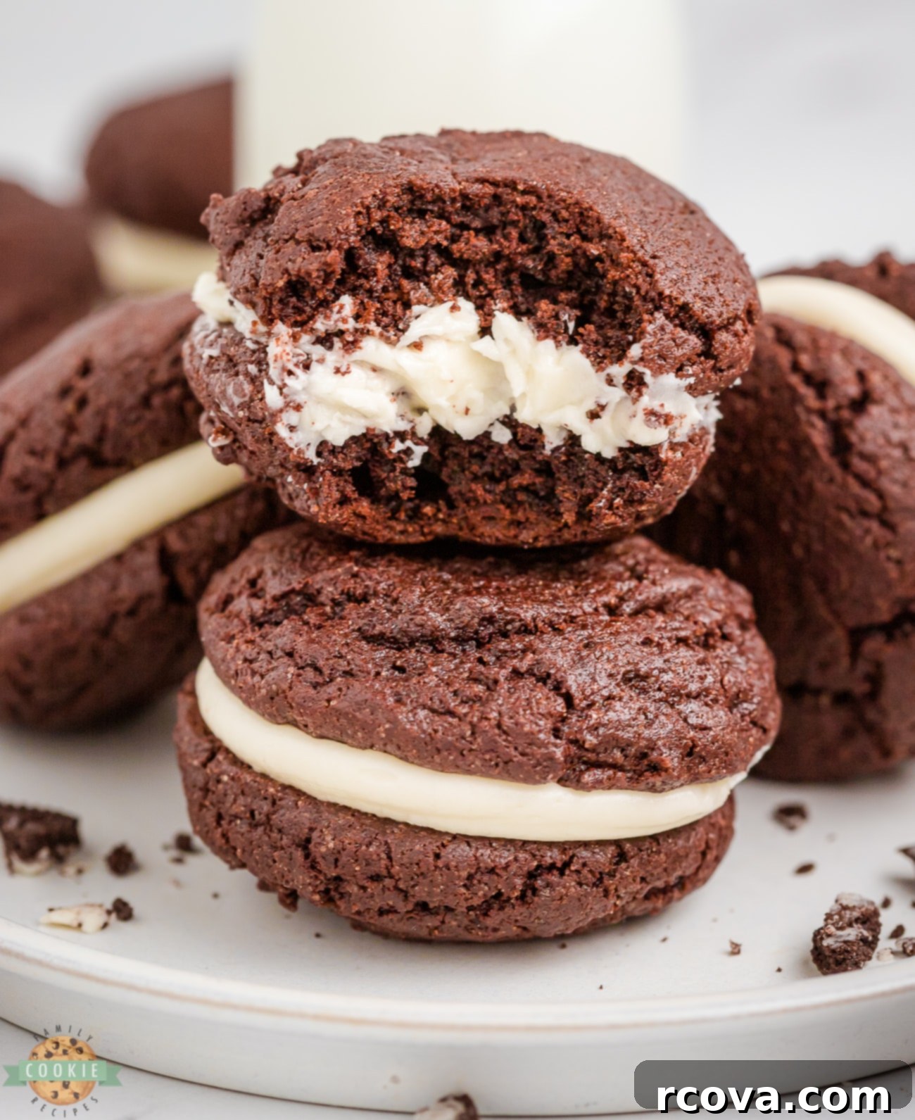 DIY Oreos: So Simple, So Sweet 3 Bite taken out of a homemade cake mix Oreo cookie