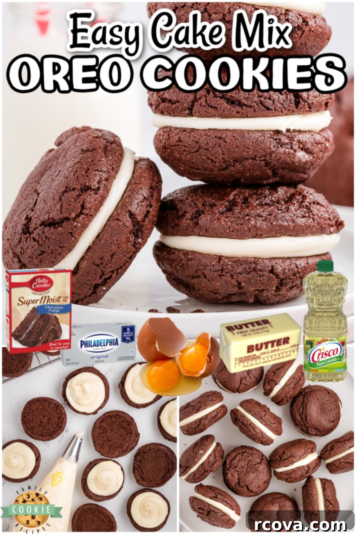 DIY Oreos: So Simple, So Sweet 6 Simple recipe for Easy Homemade Oreo Cookies made with a chocolate cake mix! Soft, perfectly sweet chocolate sandwich cookies that everyone goes crazy over!