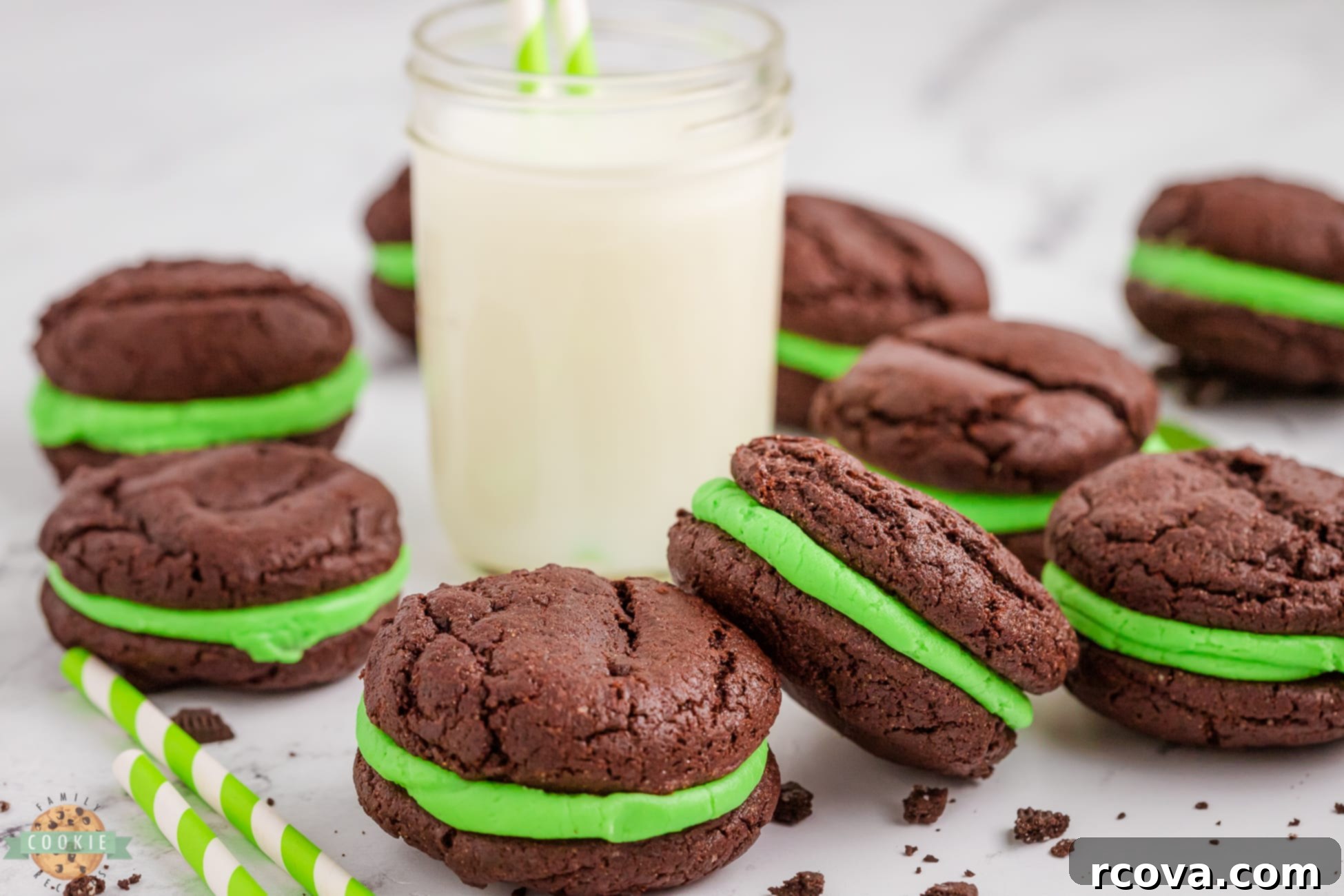 Homemade Mint Oreo Delights 2 cake mix mint oreo cookies