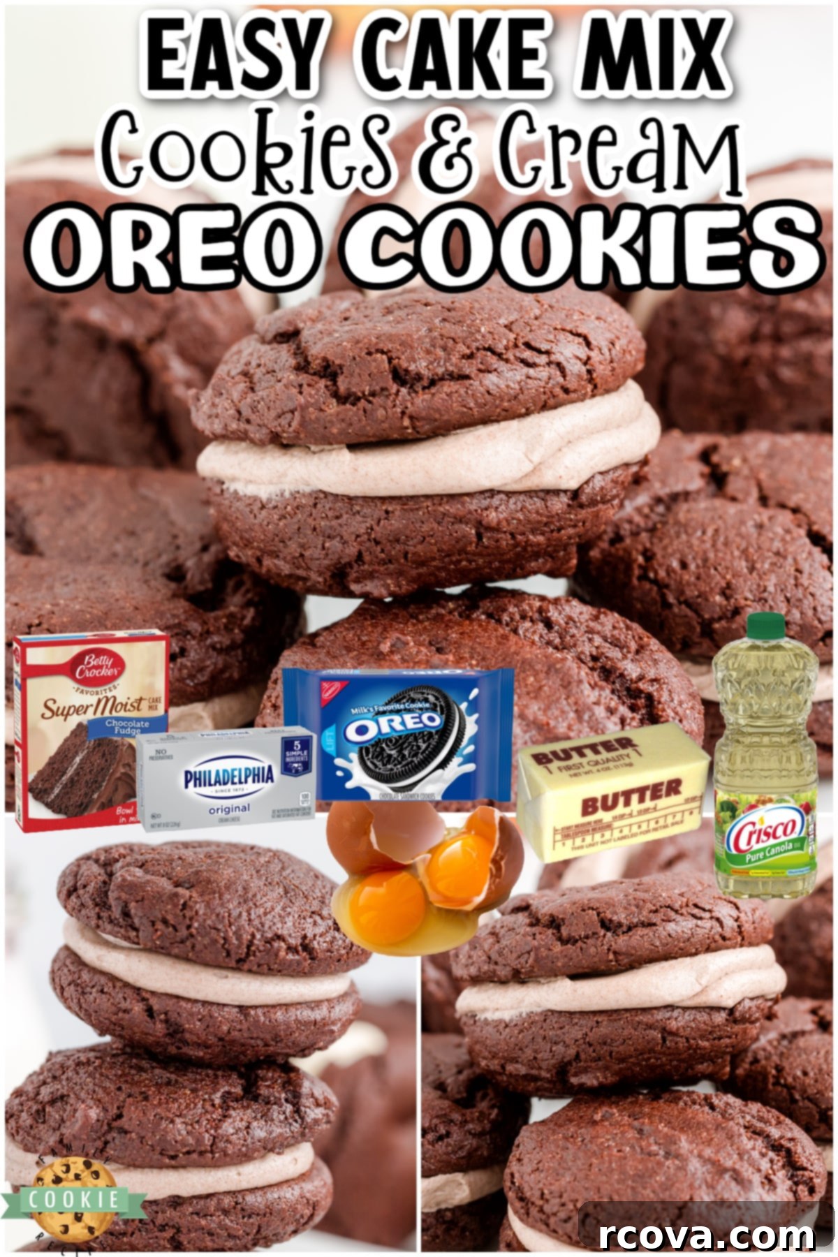 Homemade Oreo Cookies and Cream 5 Homemade Cookies and Cream Oreo Cookies made easily with a chocolate cake mix! Soft cookies & cream filled chocolate sandwich cookies that everyone goes crazy over!