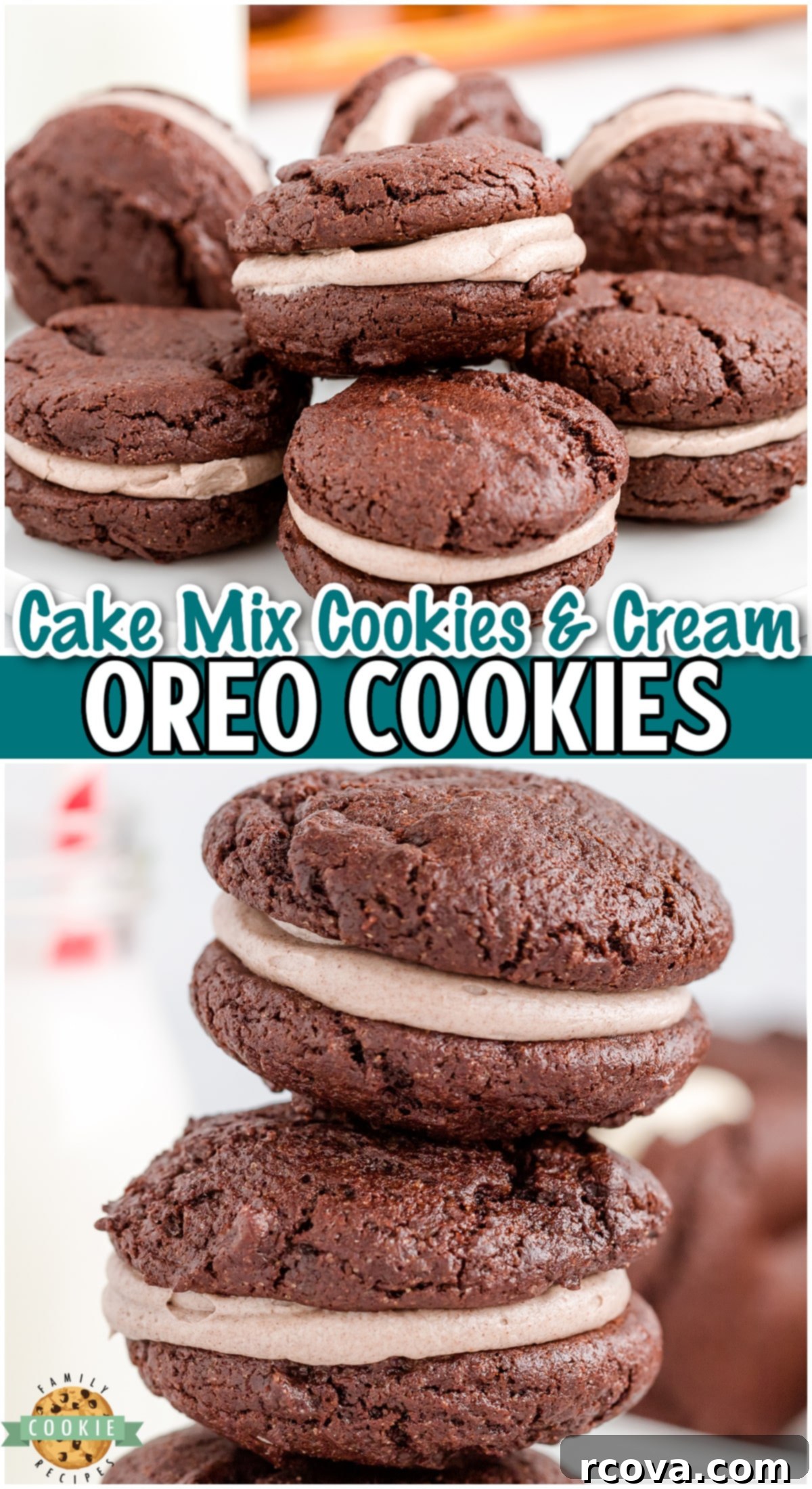 Homemade Oreo Cookies and Cream 9 Homemade Cookies and Cream Oreo Cookies made easily with a chocolate cake mix! Soft cookies & cream filled chocolate sandwich cookies that everyone goes crazy over!