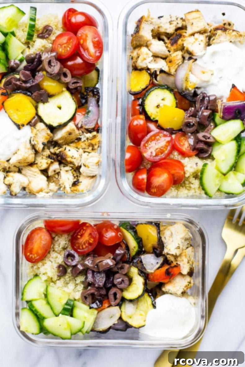 Meal Prep Chicken Souvlaki Bowls 2 Healthy Meal Prep Chicken Souvlaki Bowls with Quinoa and Grilled Vegetables
