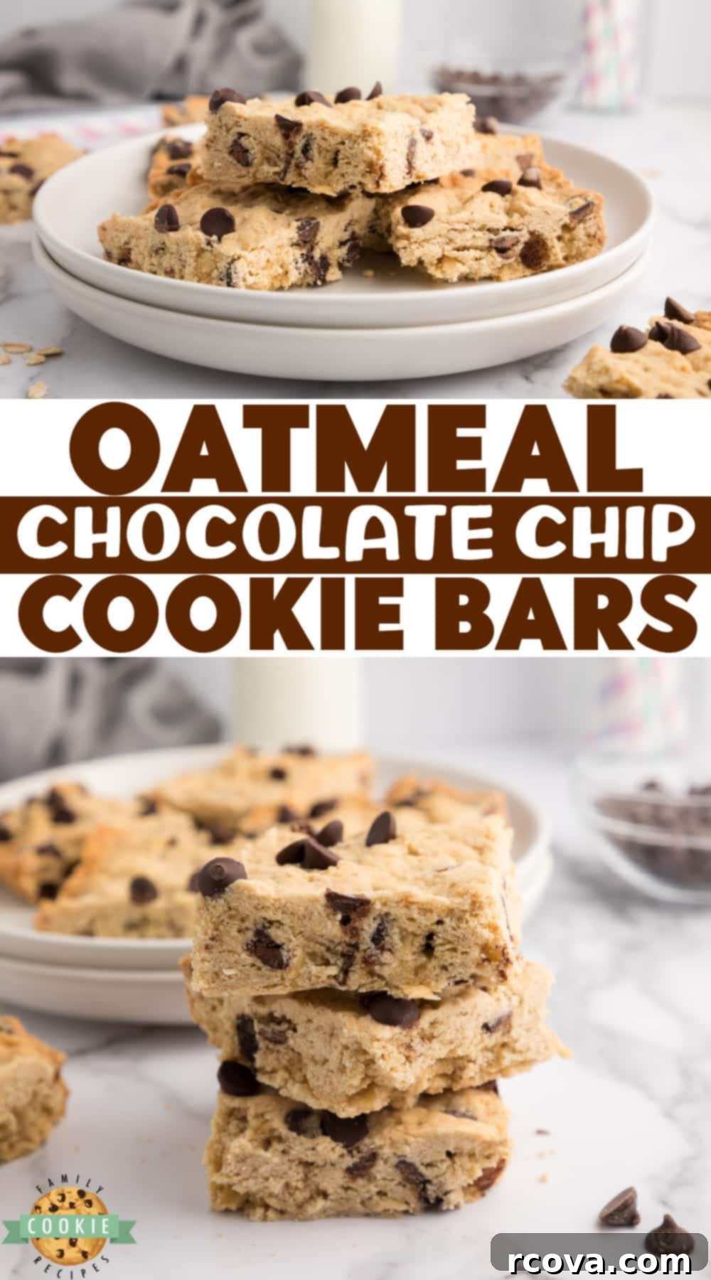 Oatmeal Chocolate Chip Delights 10 Delicious Oatmeal Chocolate Chip Bars cooling on a wire rack, with some already sliced.
