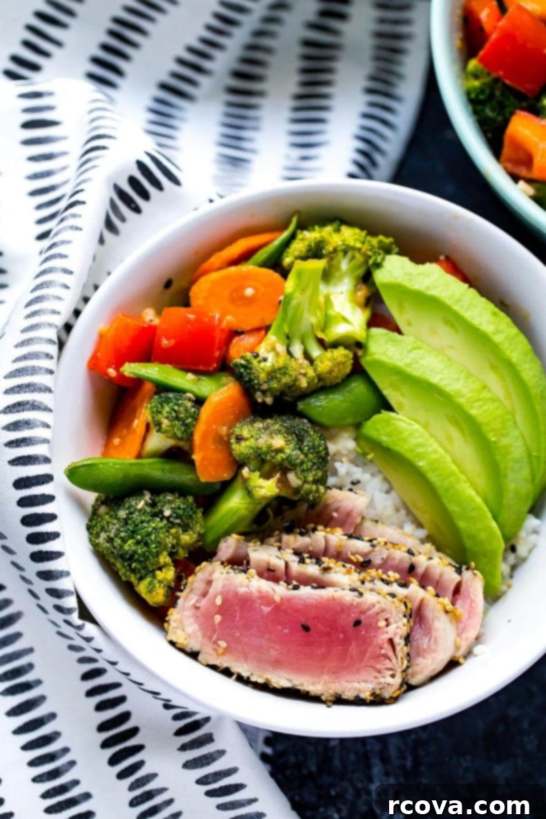 Golden Miso Sesame Tuna Bowls 7 Miso Sesame Tuna Rice Bowls