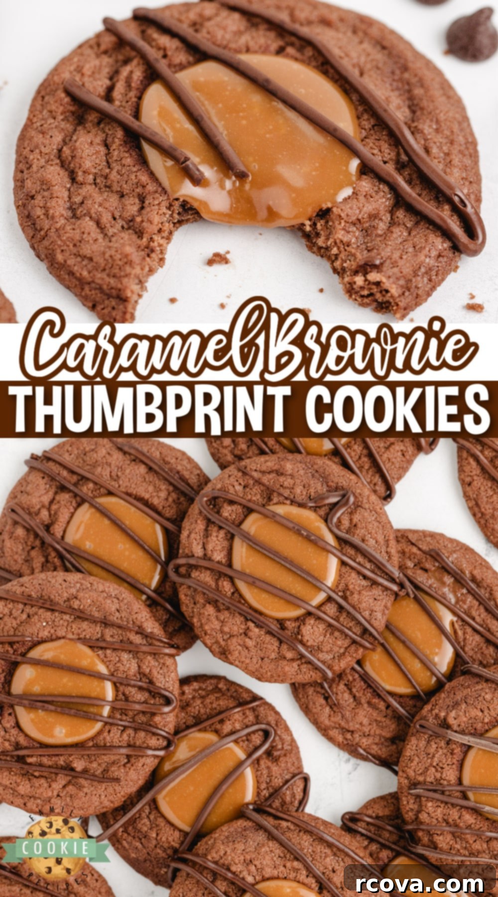 Decadent Caramel Brownie Thumbprint Cookies 15 A beautifully presented plate of Caramel Brownie Thumbprint Cookies, showcasing their rich color and delicious filling.