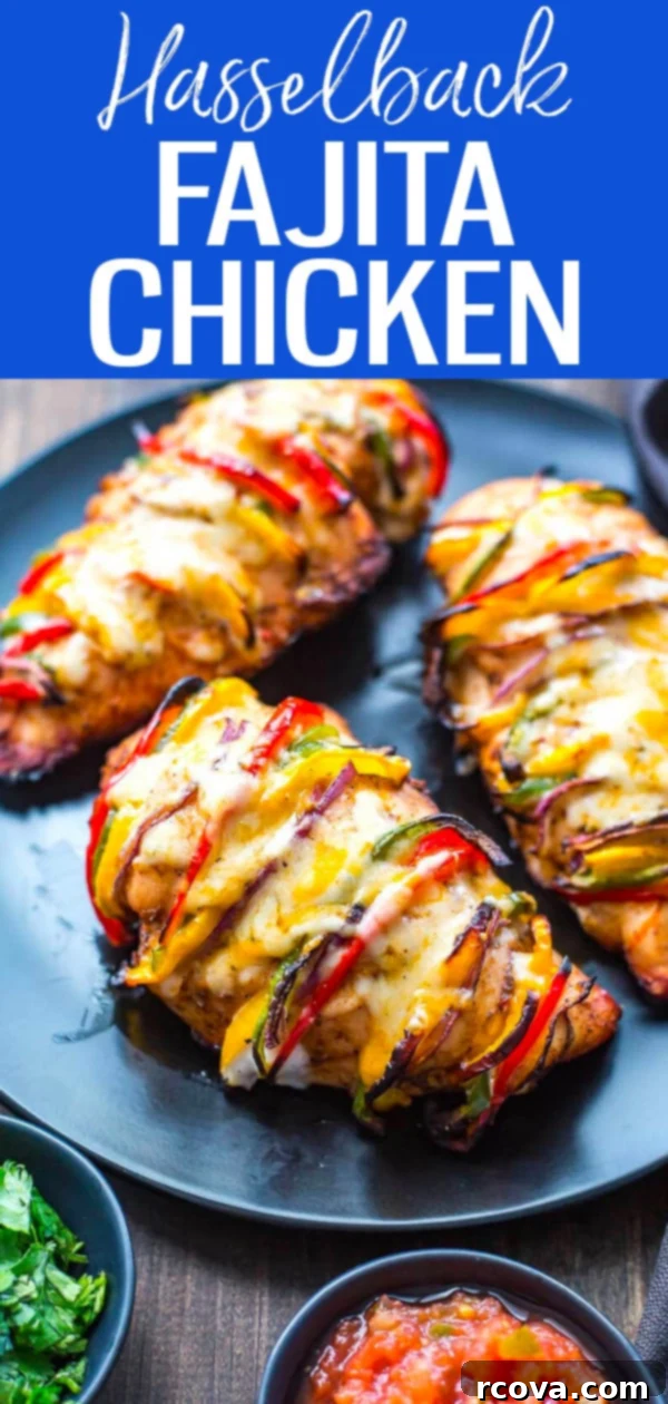 Hasselback Fiesta Chicken with Smoky Fajita Filling 11 Easy and flavorful Hasselback chicken stuffed with fajita peppers and cheese