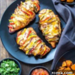 Hasselback Fiesta Chicken with Smoky Fajita Filling 9 Grilled Hassleback Fajita Stuffed Chicken